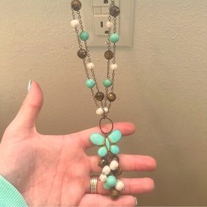 Set of earrings and matching necklace.